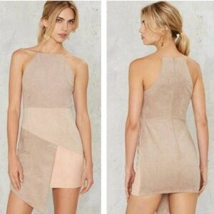 Asymmetrical Rare London faux suede dress small